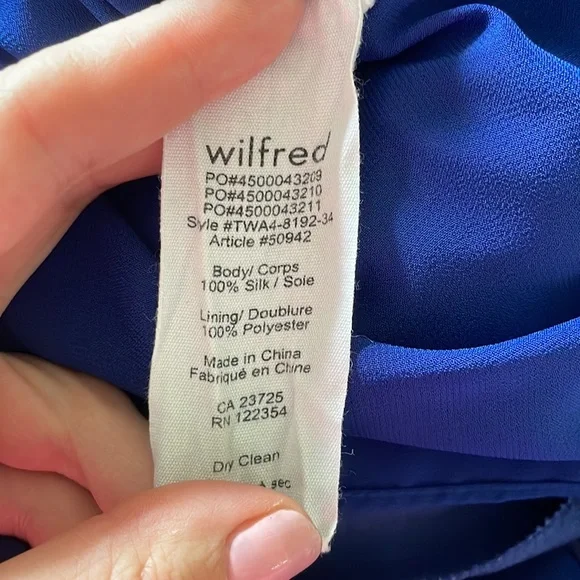 Wildred Aritzia silk 100% dress blue with fringe details - Picture 11 of 11
